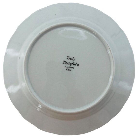 6 Vintage Truly Tasteful Floral Dessert Bread Plates Pink Roses Gold Trim 7.5" - Picture 11 of 15